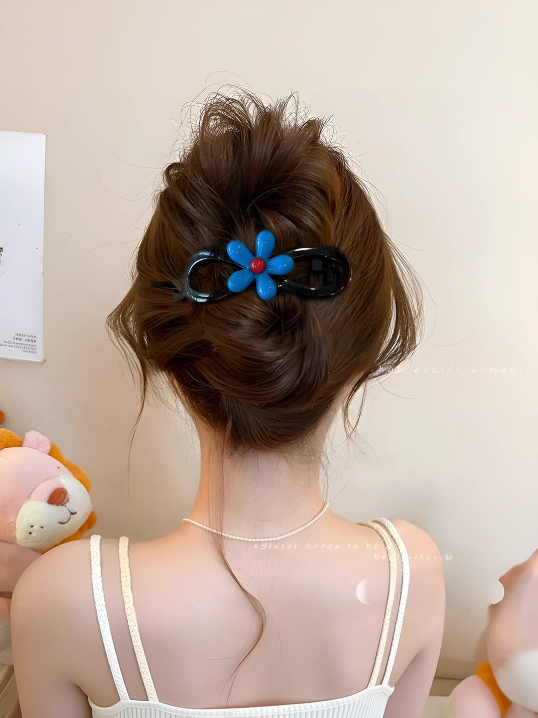 1# Синие цветы зажим ~11 см