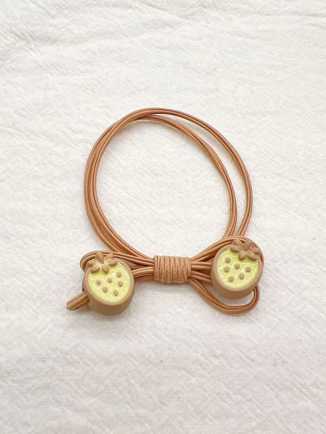 Hair tie, beige