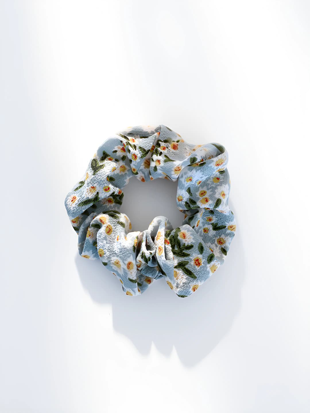 48# Floral hair tie - Fruit green