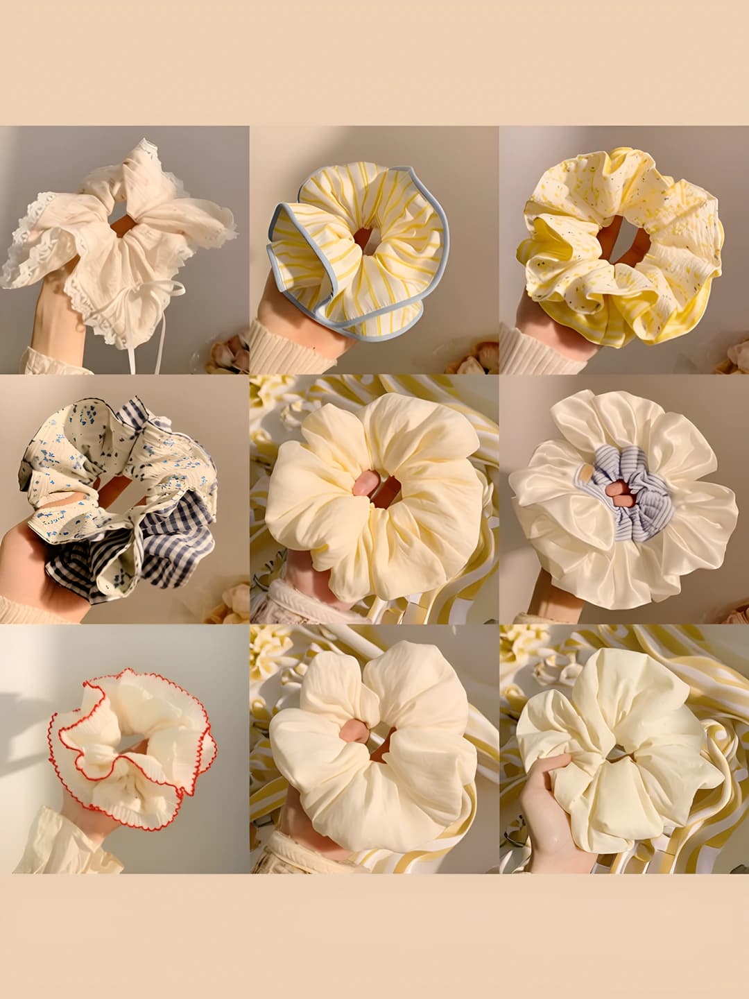 Women's hair ties: Korean style, large size, satin material, relaxed style