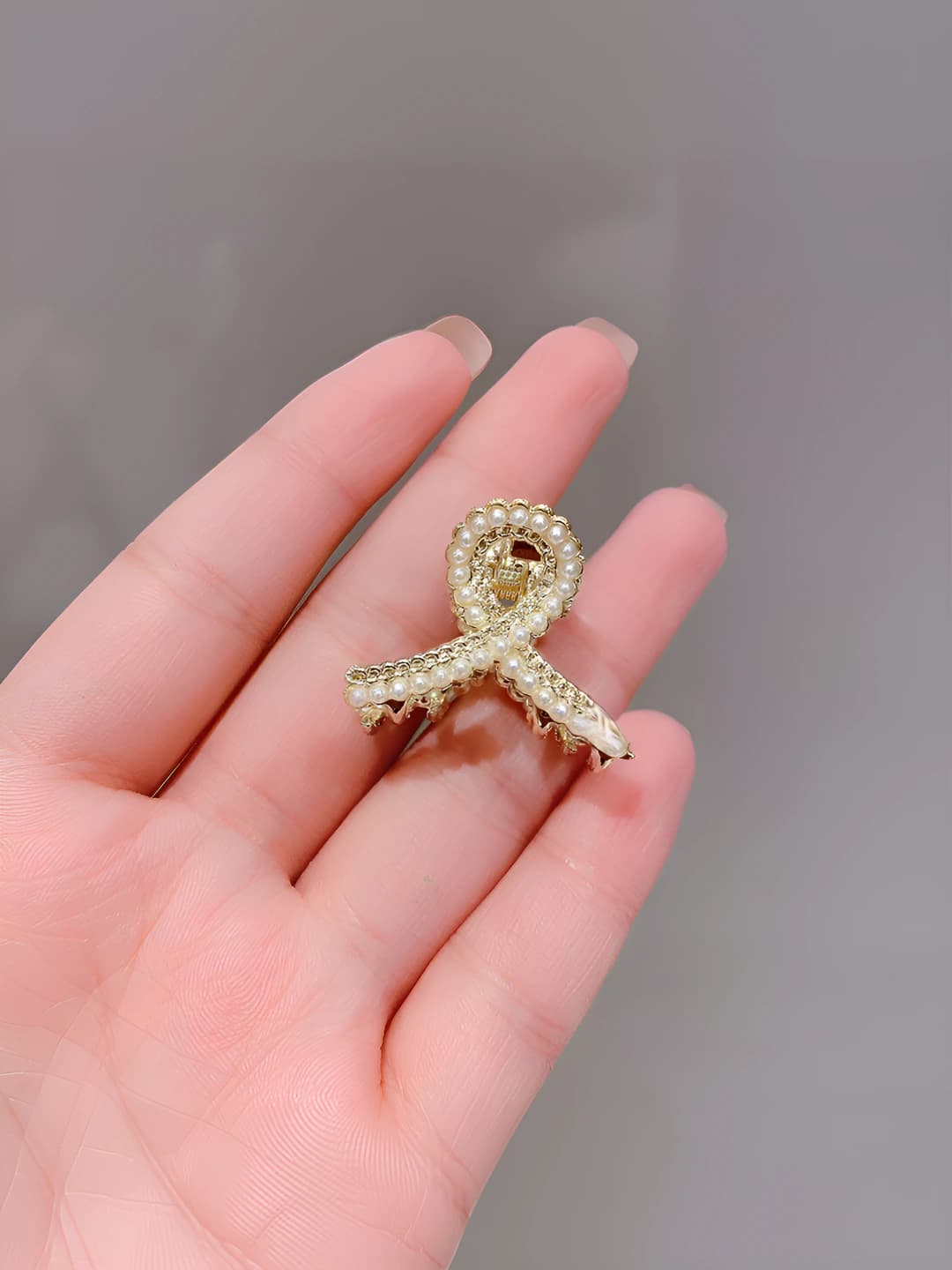 2# Small pearl Y-shaped clip, 3 cm