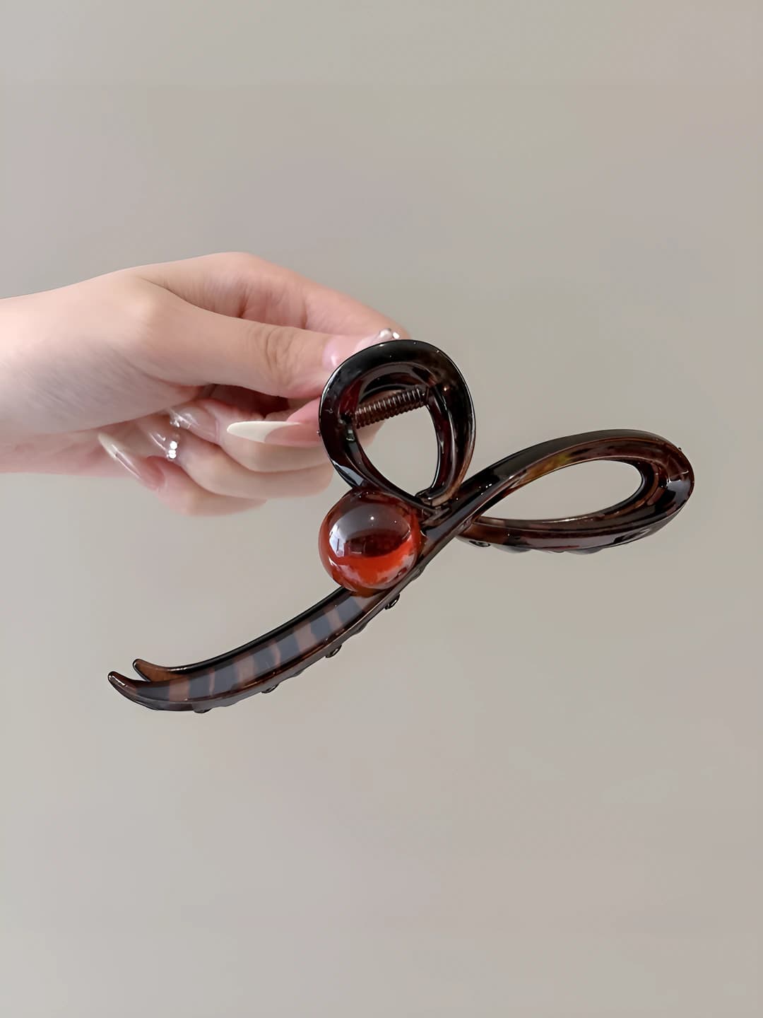 4# [Карамельный жемчужный большой зажим 13cm