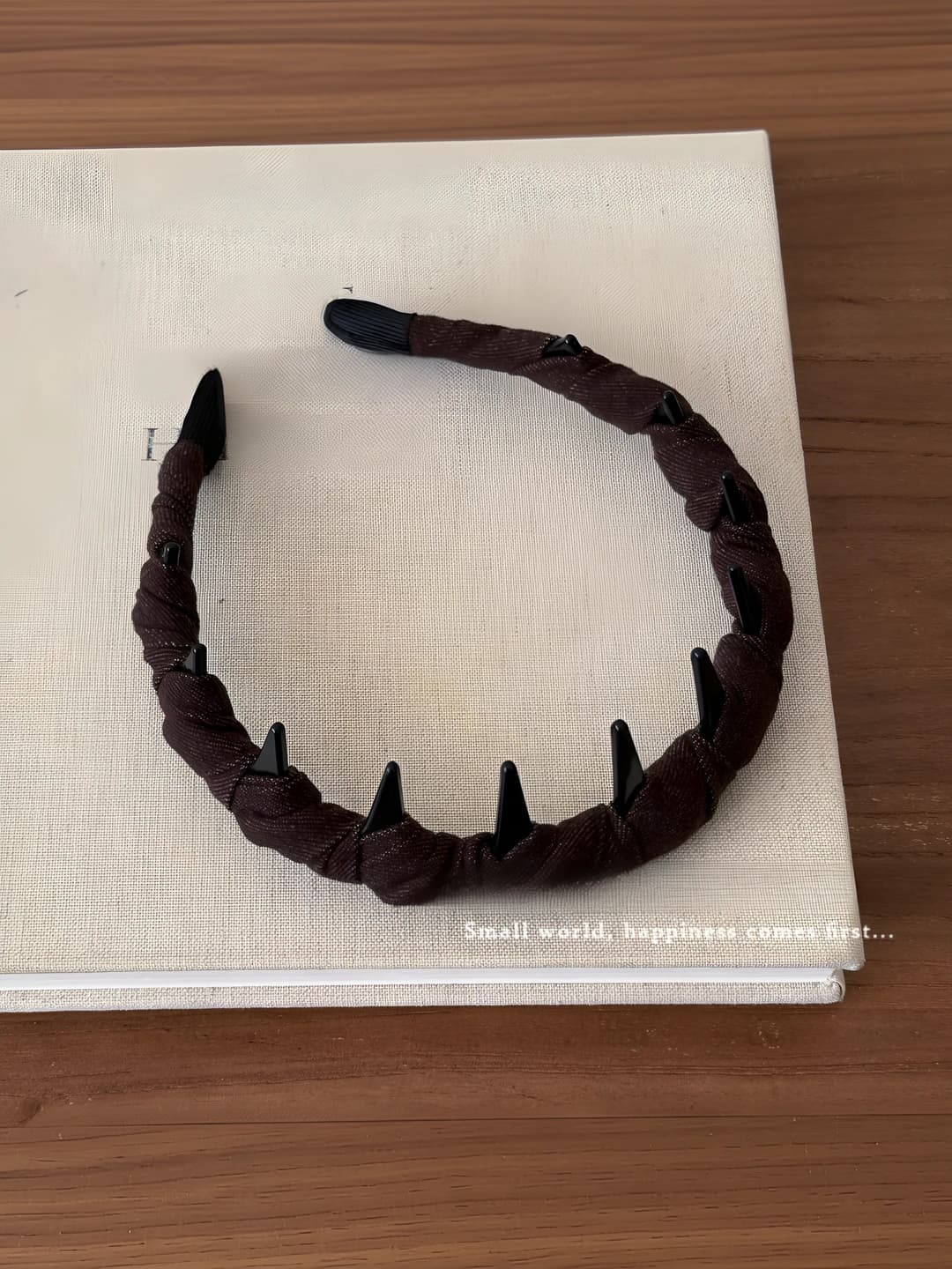 Denim toothed headband [Coffee]