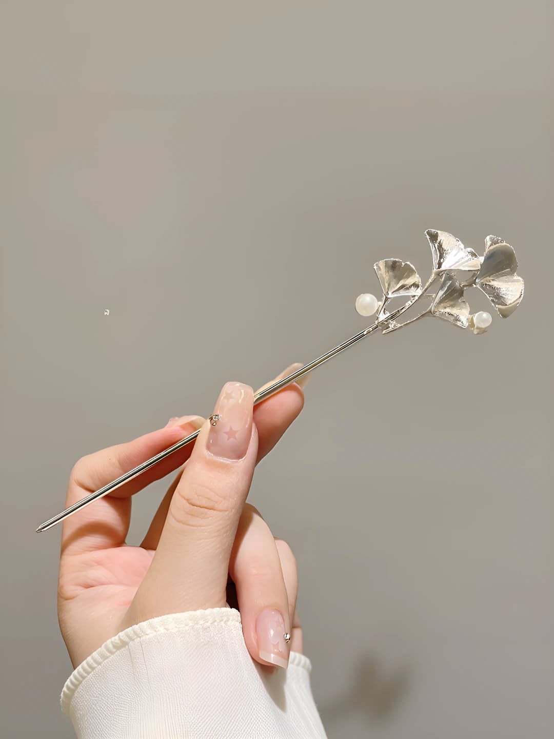 3# Pearl fan shape silver