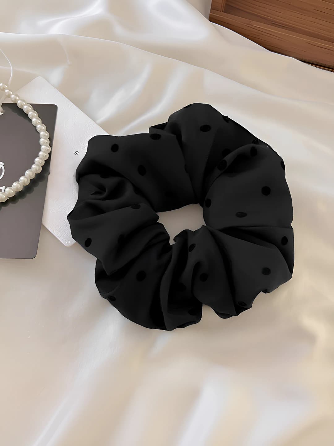 Black polka dot, 12 cm