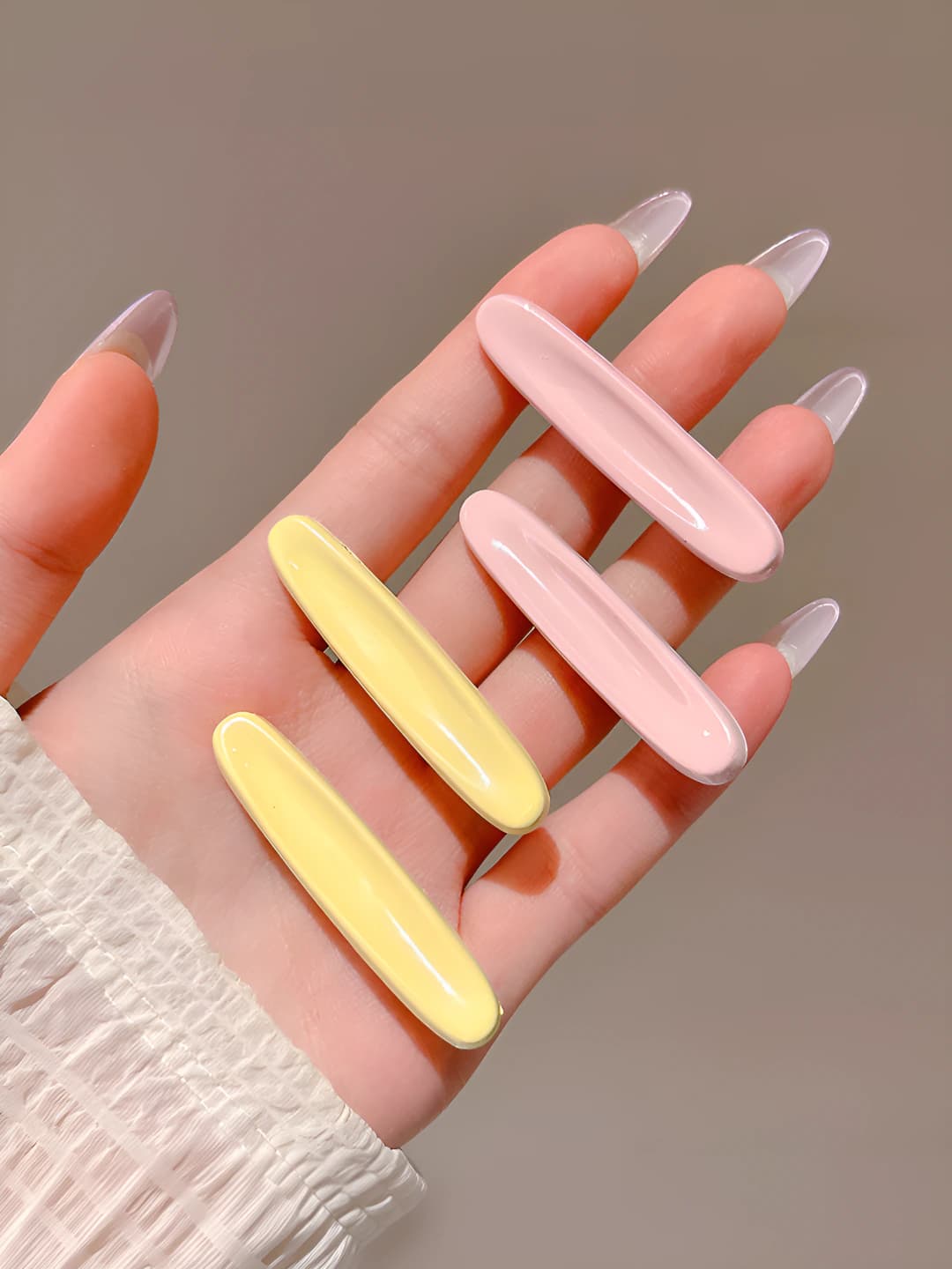 Pink-yellow ellipse, 4 pcs