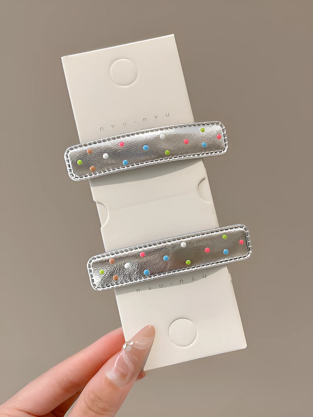 1# Silver rectangles, 2 pcs 7 cm