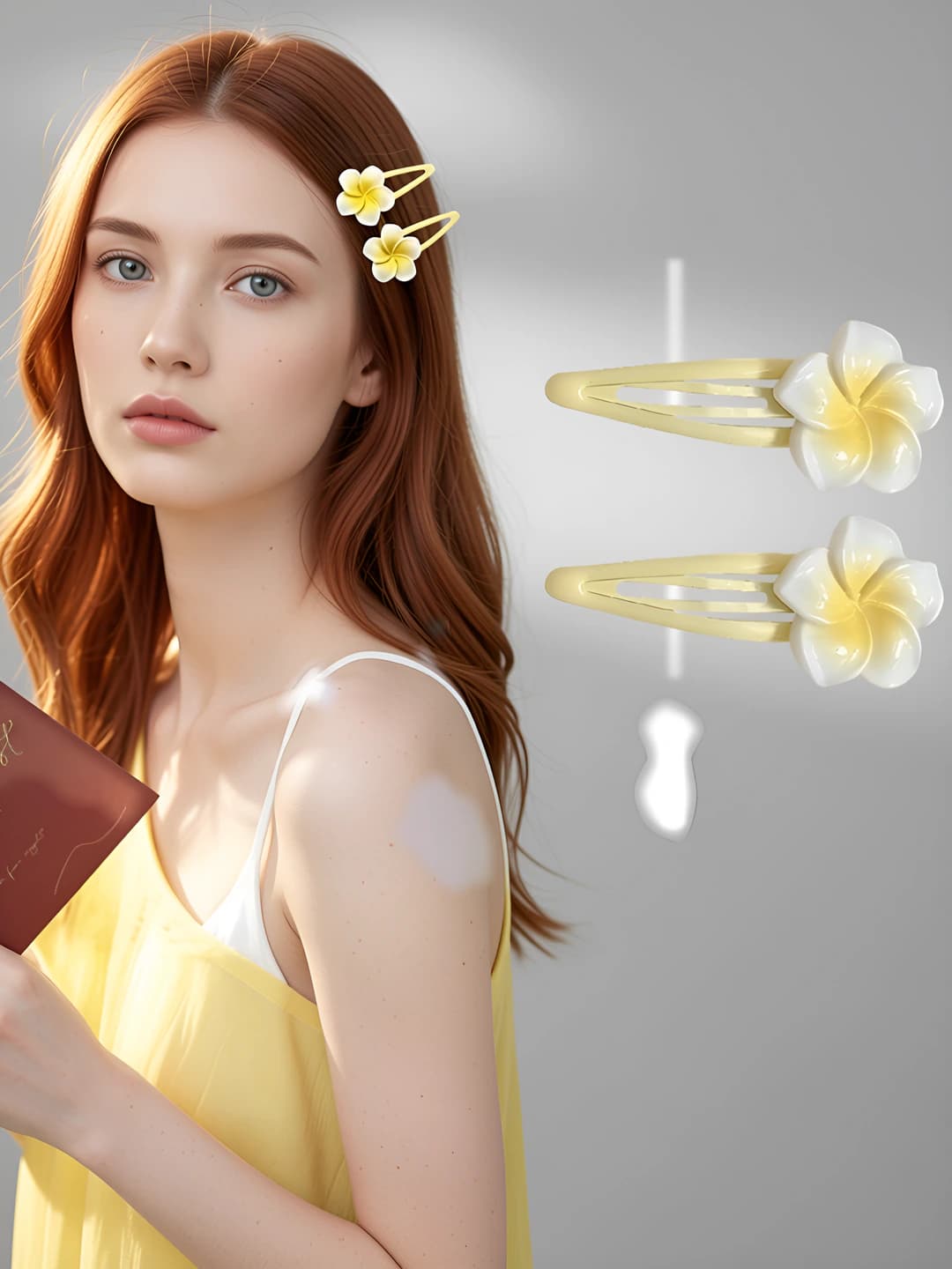 3# plumeria drop clip 2 pcs (approx. 5.7cm)