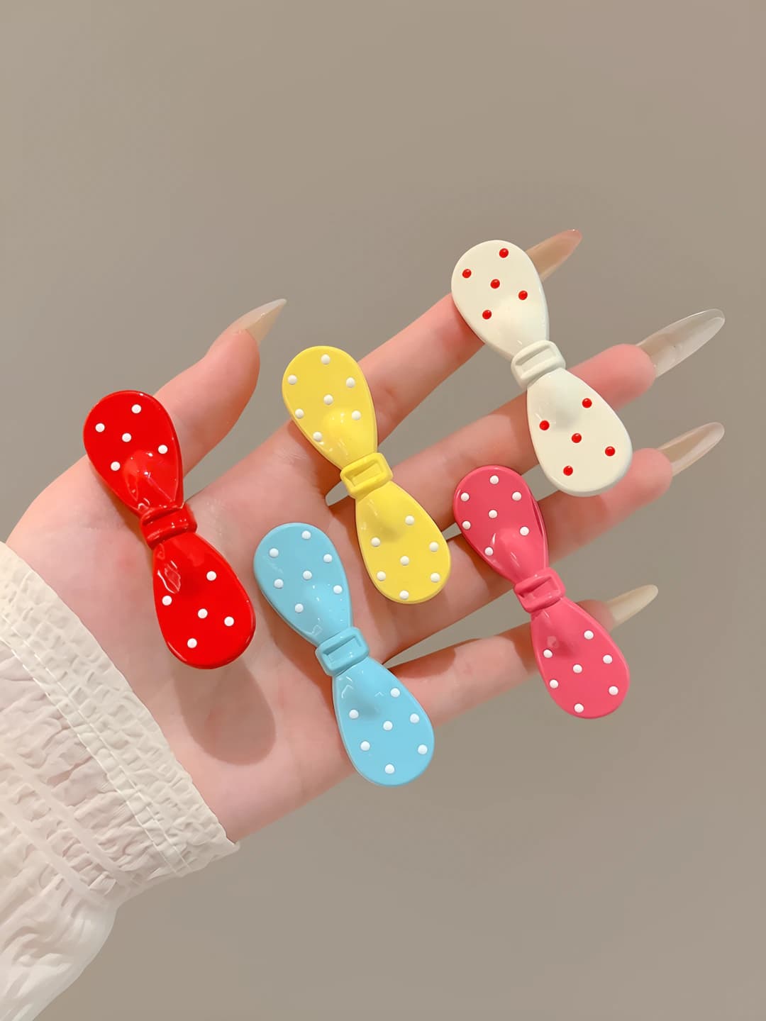 2# Multicolour bow, 5 pcs