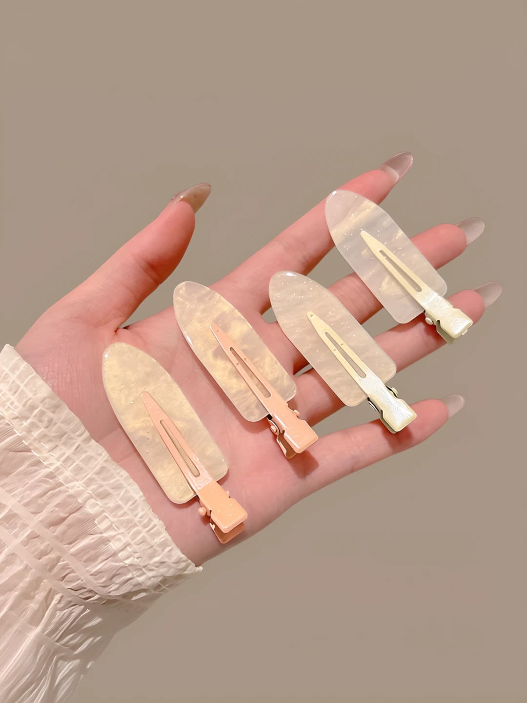 Orange, pink, off-white, 4 pcs