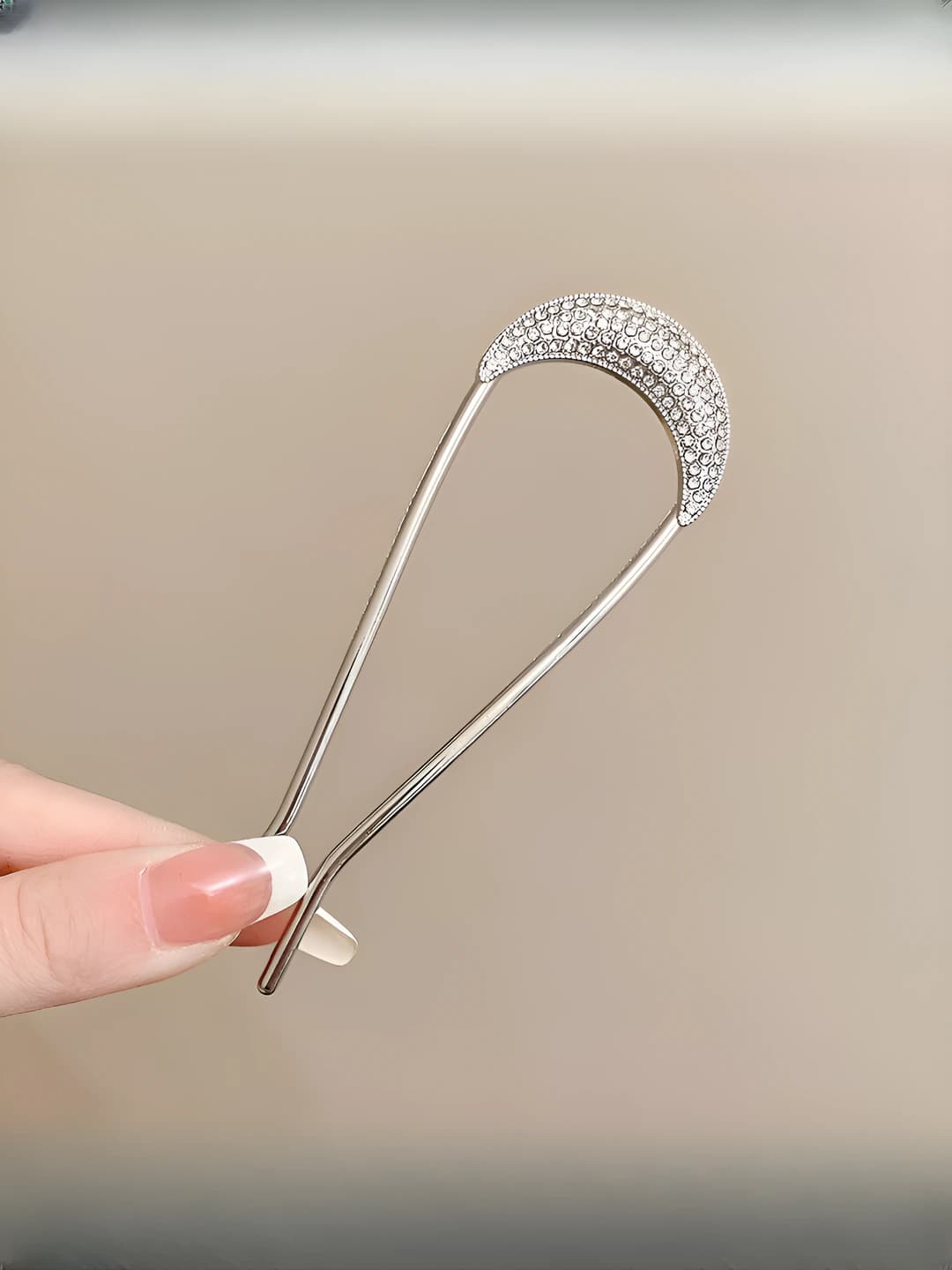 1# Silver rhinestone U-shape