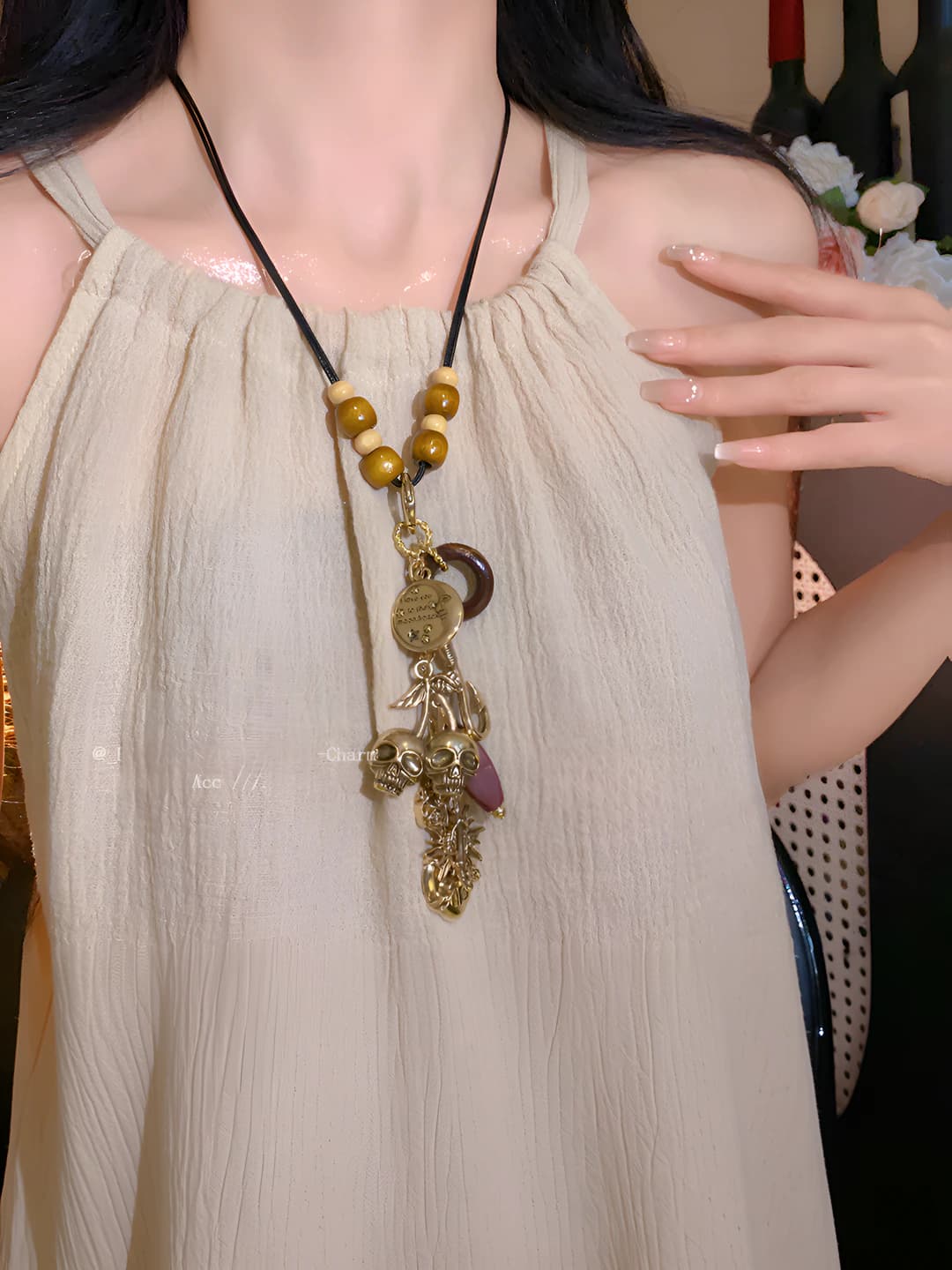 37# necklace - Gold - Coffee