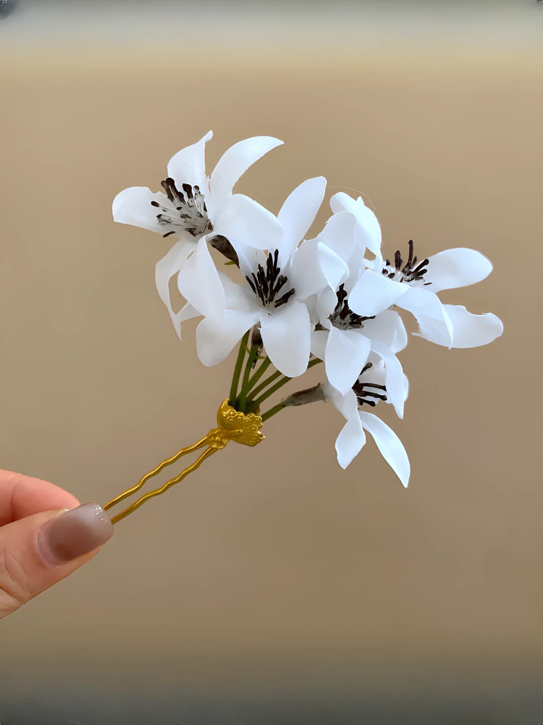 32# Hairpin - Gold-White (1 pc)