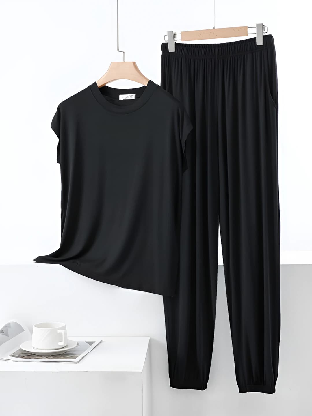 Black + black pants