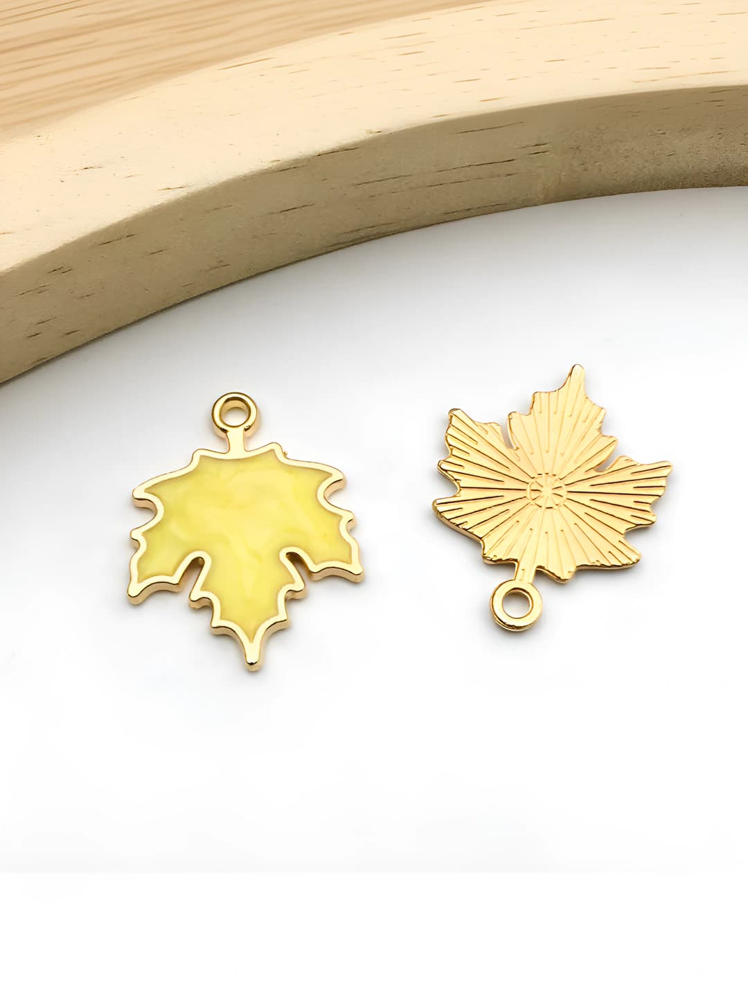 Yellow maple leaf with resin
