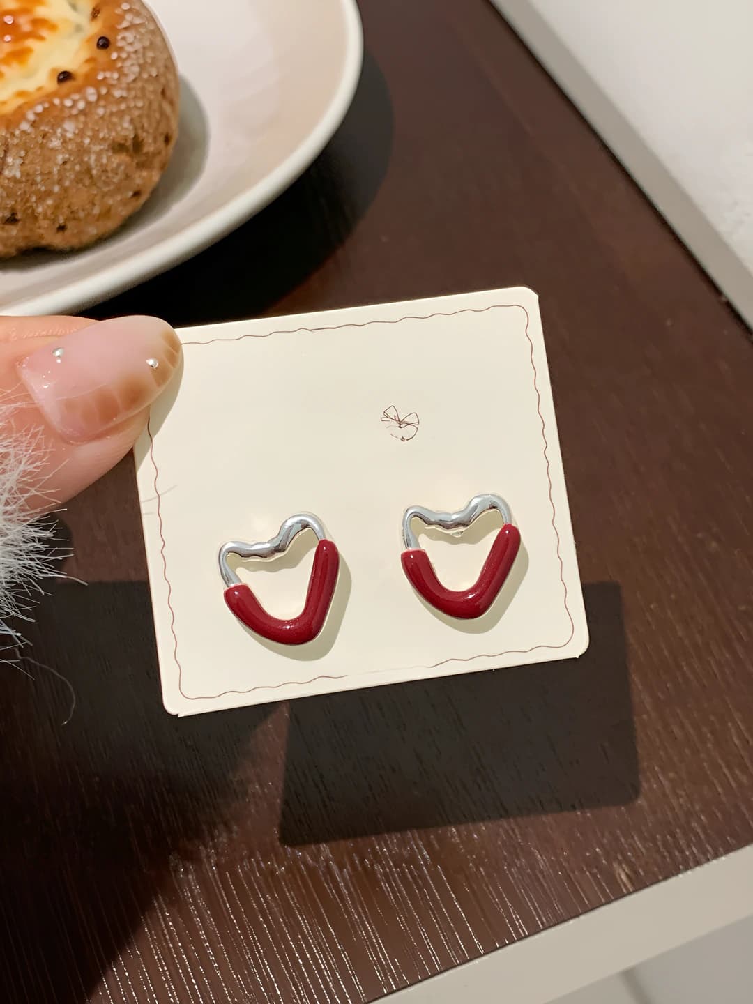 Red heart studs