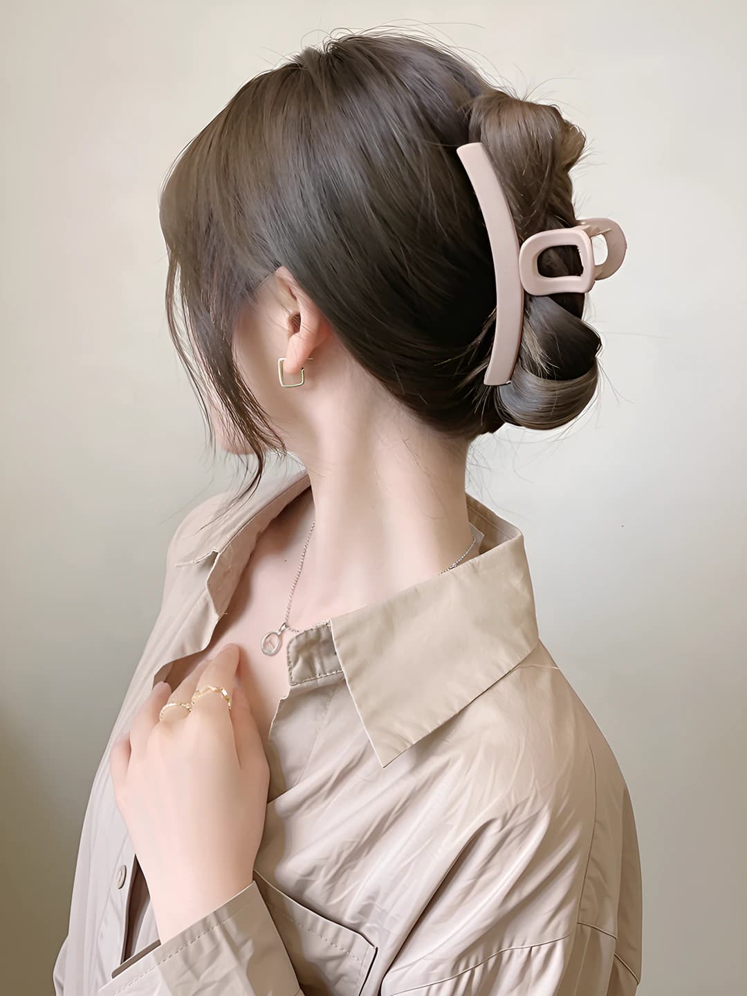 8# Small clear pearl hair clip 4*10