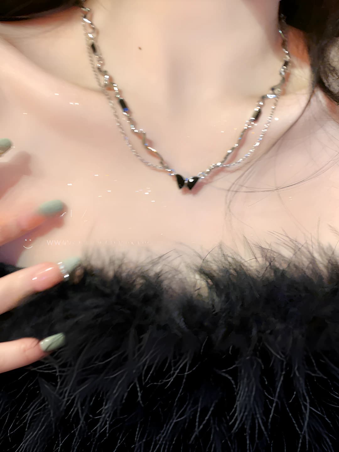 Women's pendant: cold style, alloy, plating, bow shape, cross chain, 41-50 cm