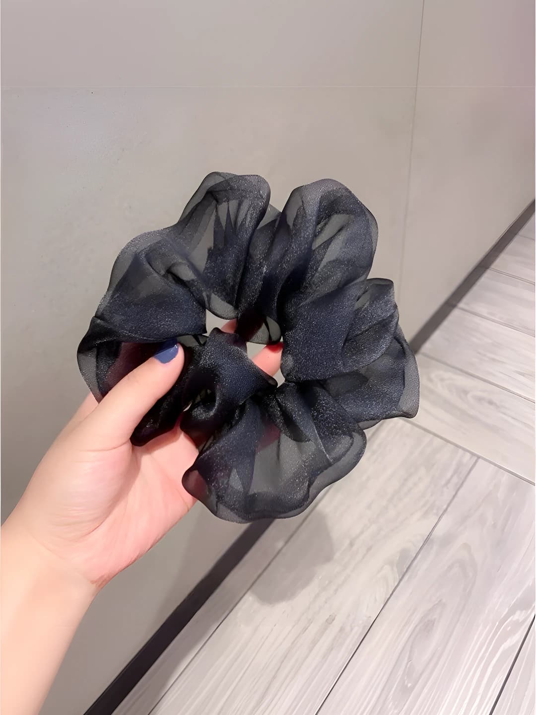 Большой, органза, чёрный