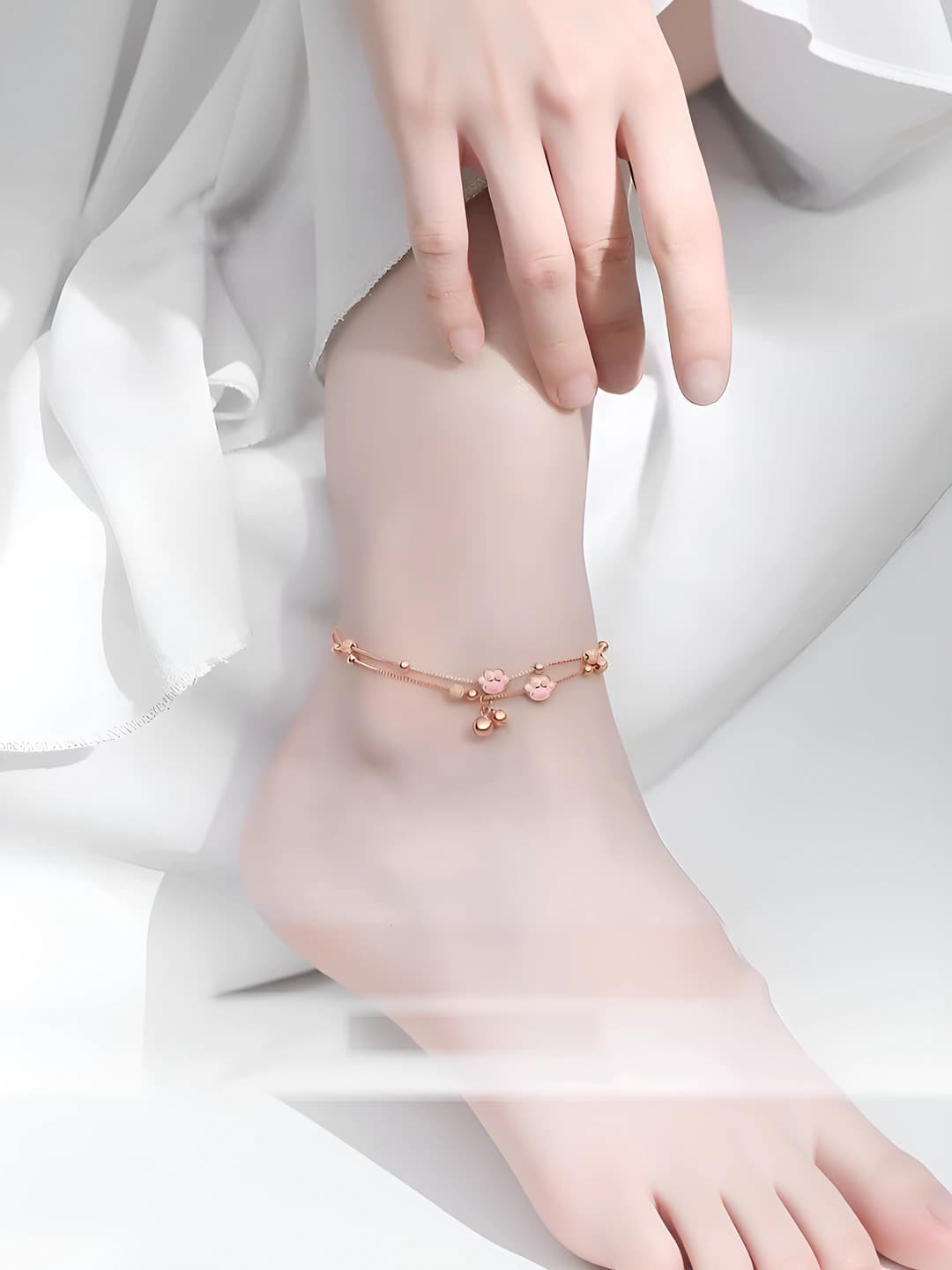Women's anklet with cat paw bell, 2026, ins style, sexy, anklet, foot chain, foot cord, birthday gift, for girlfriend