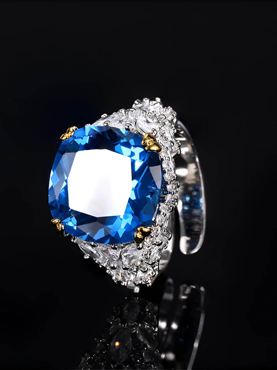 Blue spinel ring