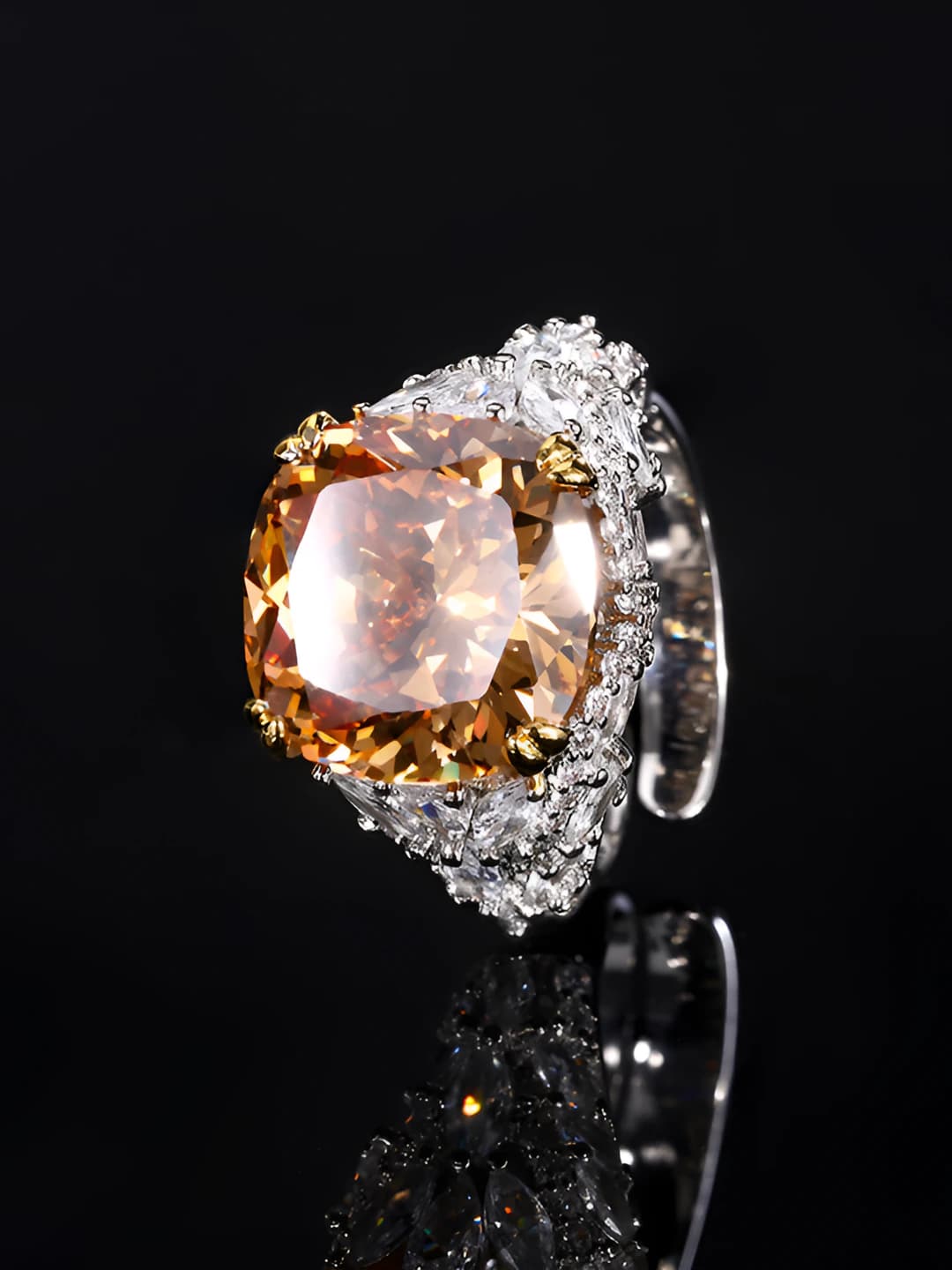 Birdcutter cut Champagne Ring