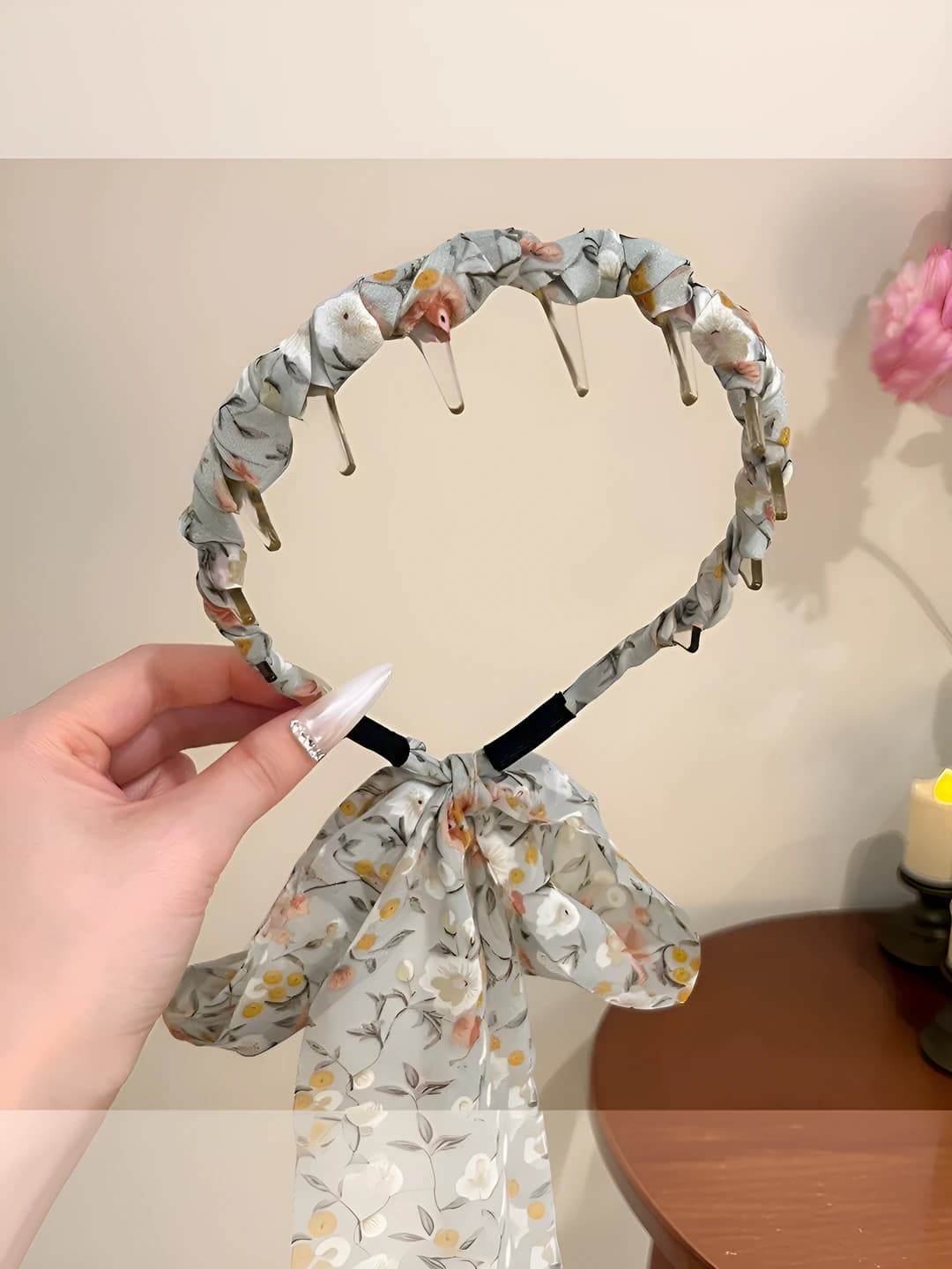 Teal fabric headband