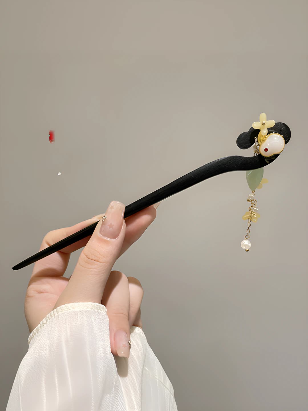16# White jade yellow flowers hairpin
