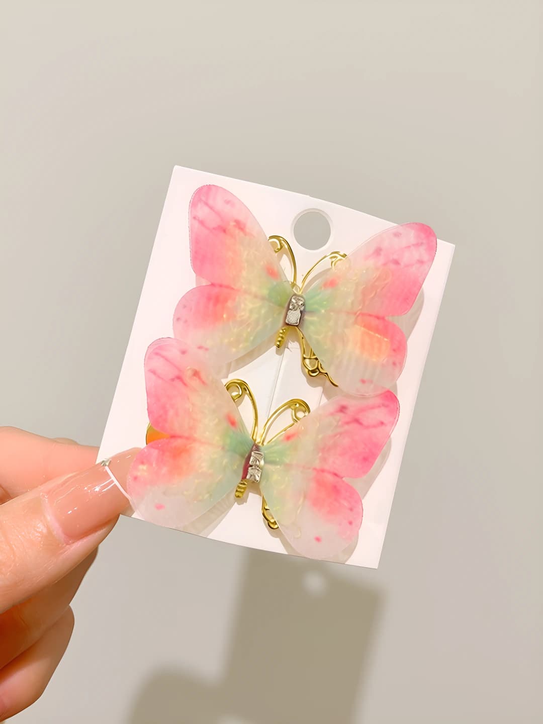 6# Sakura color butterfly pair 4 cm