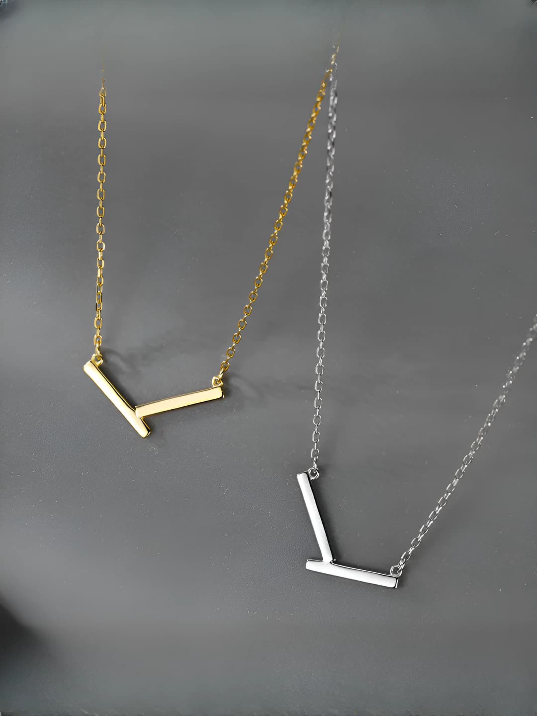 Women's short V-shaped geometric neck chain, cold style, copper, multi-layer, 21-50 cm
