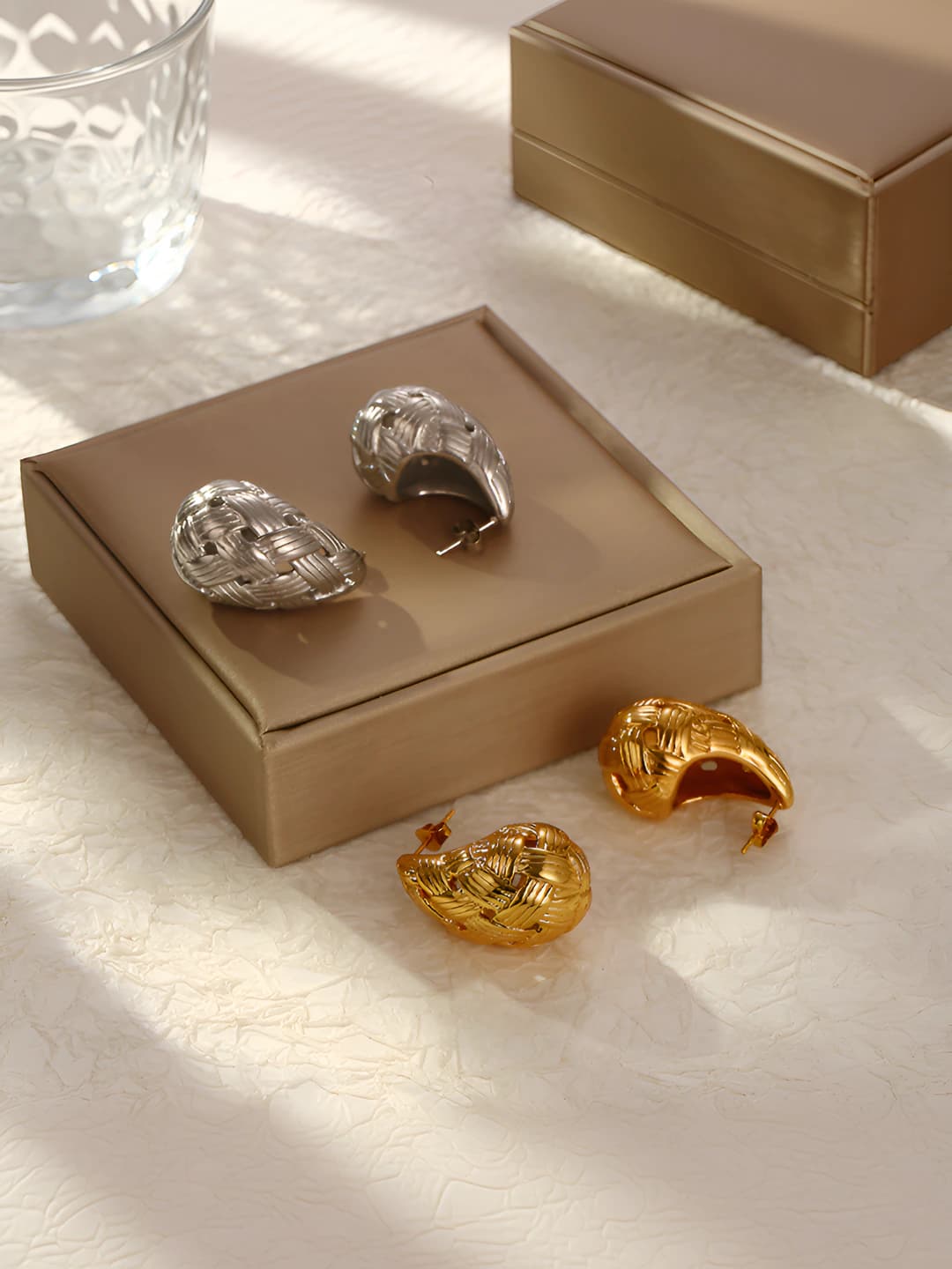 Женские серьги-капли из титановой стали 18K в ретро-стиле