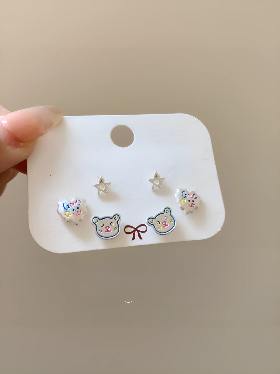 Enamel heart bear set