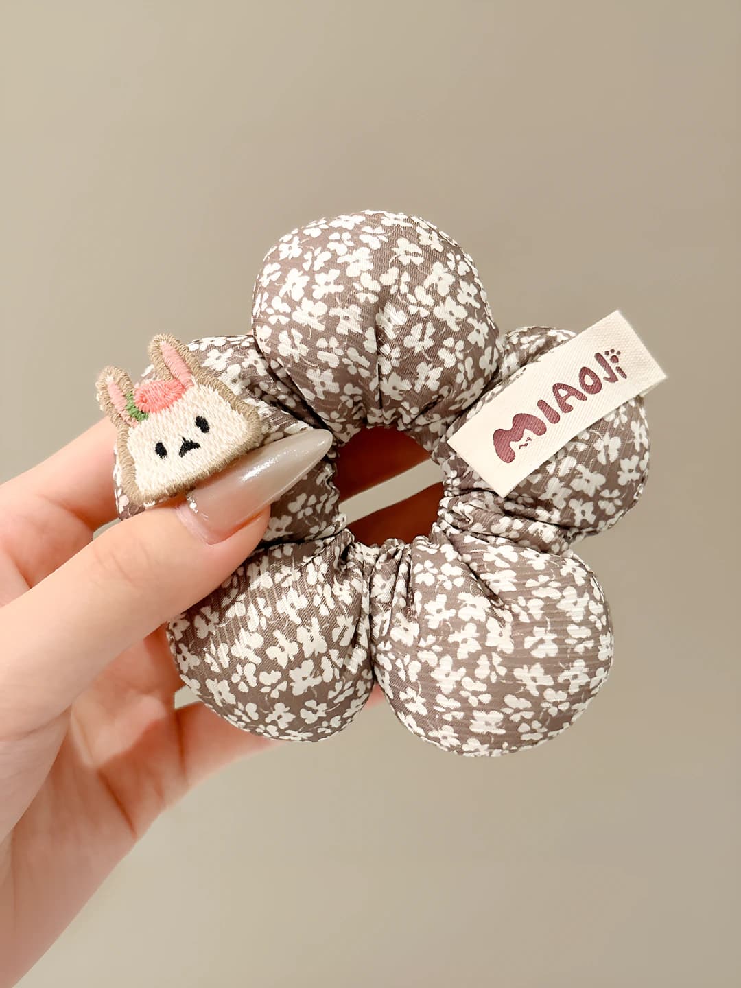 3# Rabbit floral hair tie ~10 cm
