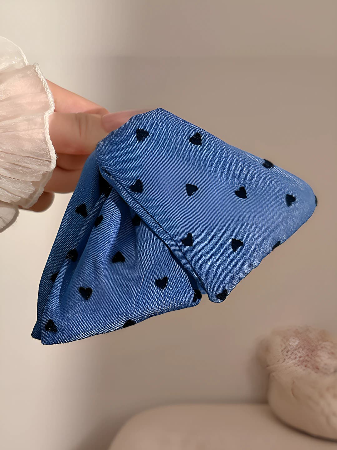 Синий, сердца и точки, 13 см