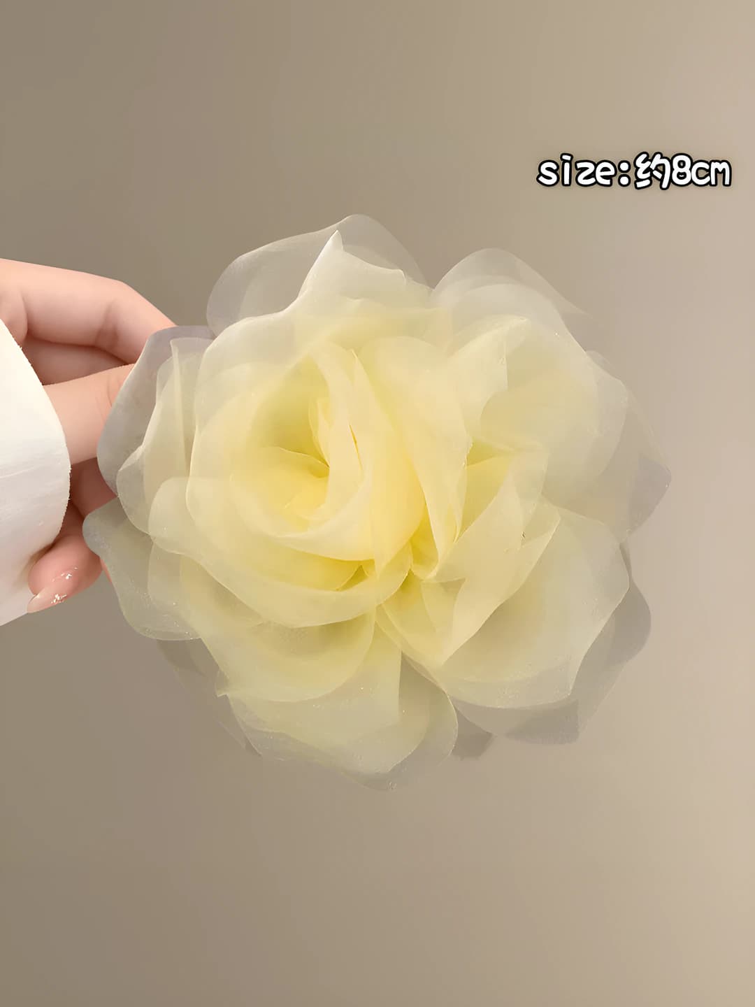 4# Жёлтая роза зажим ~8 см