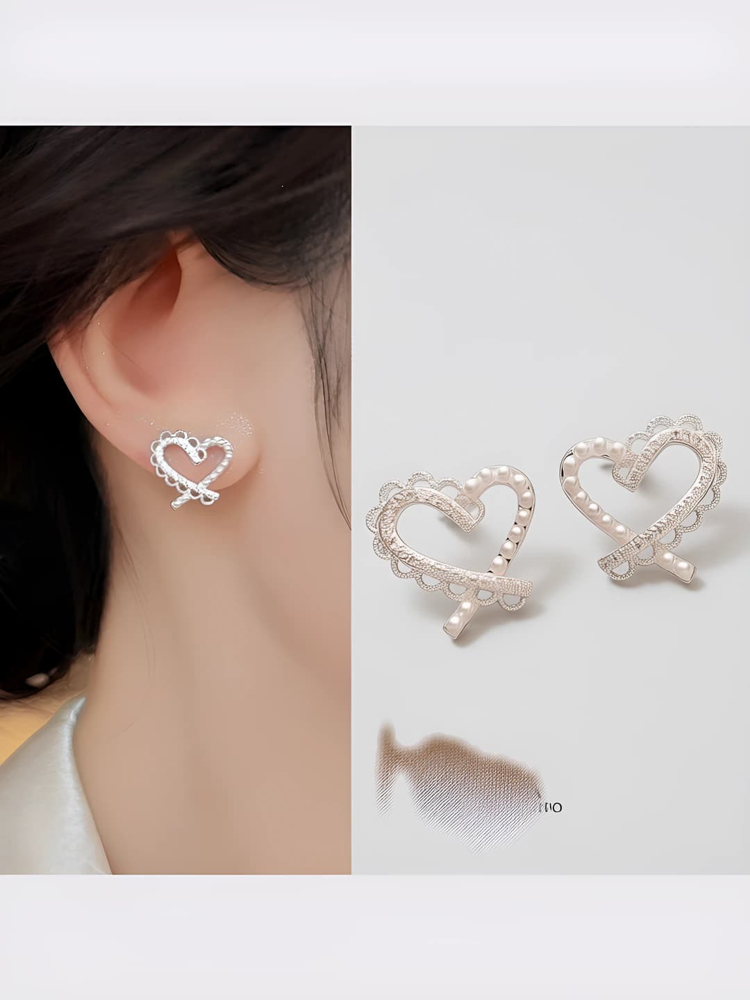 Lace pearl heart