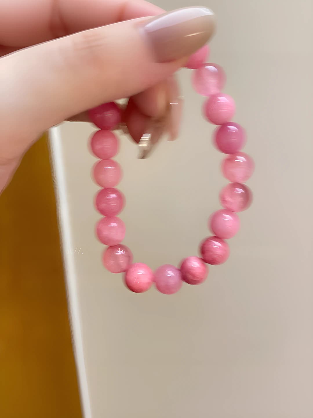 Pink beaded bracelet