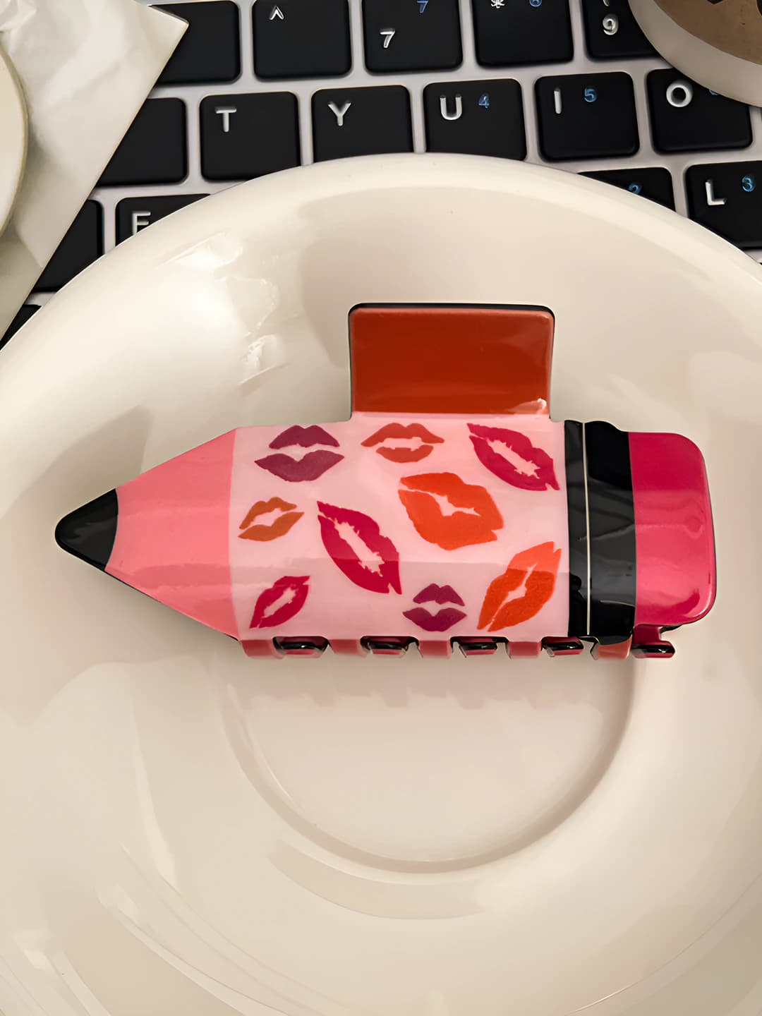 Pink pencil clip