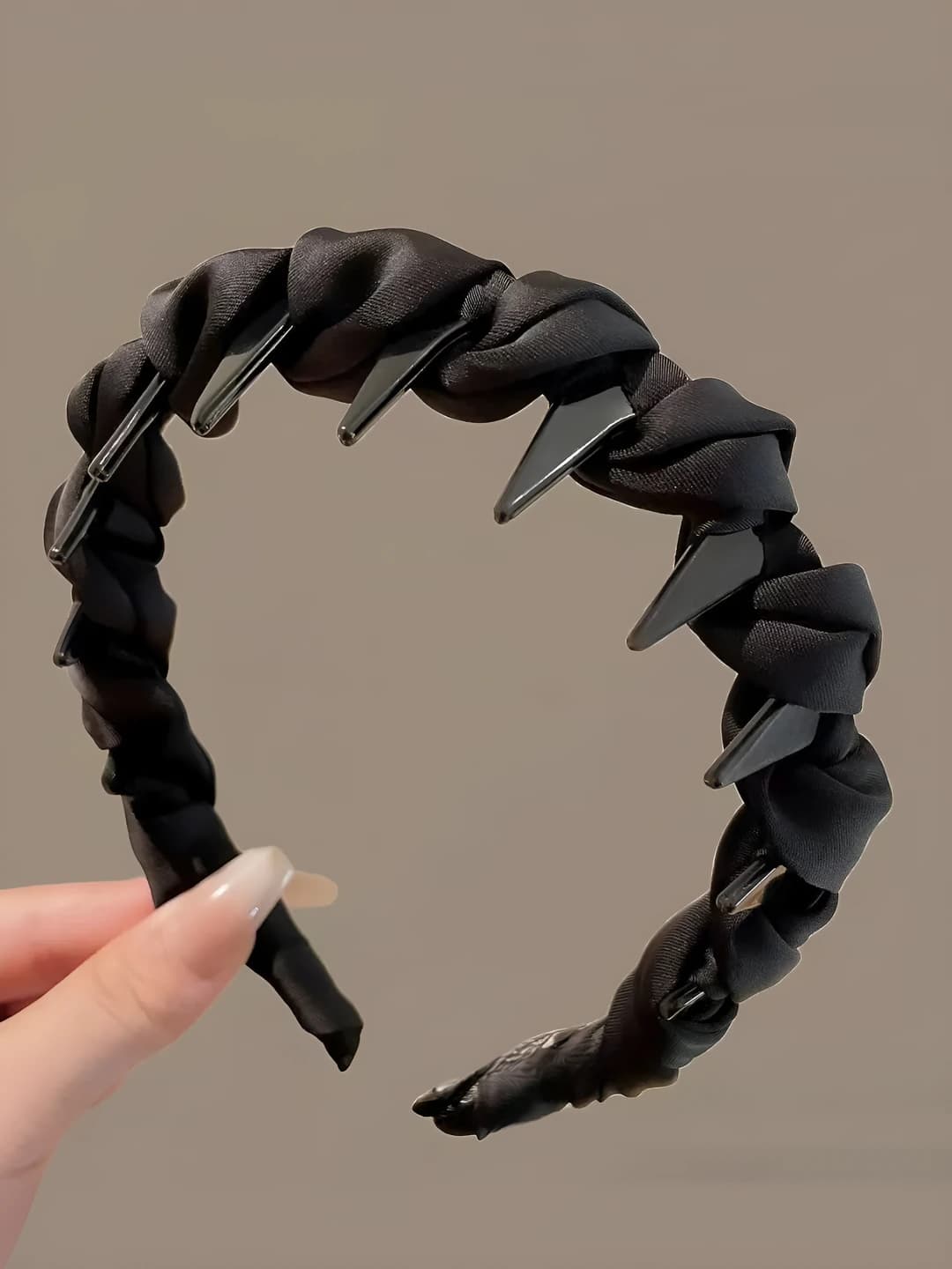 Satin wrap headband [Black]