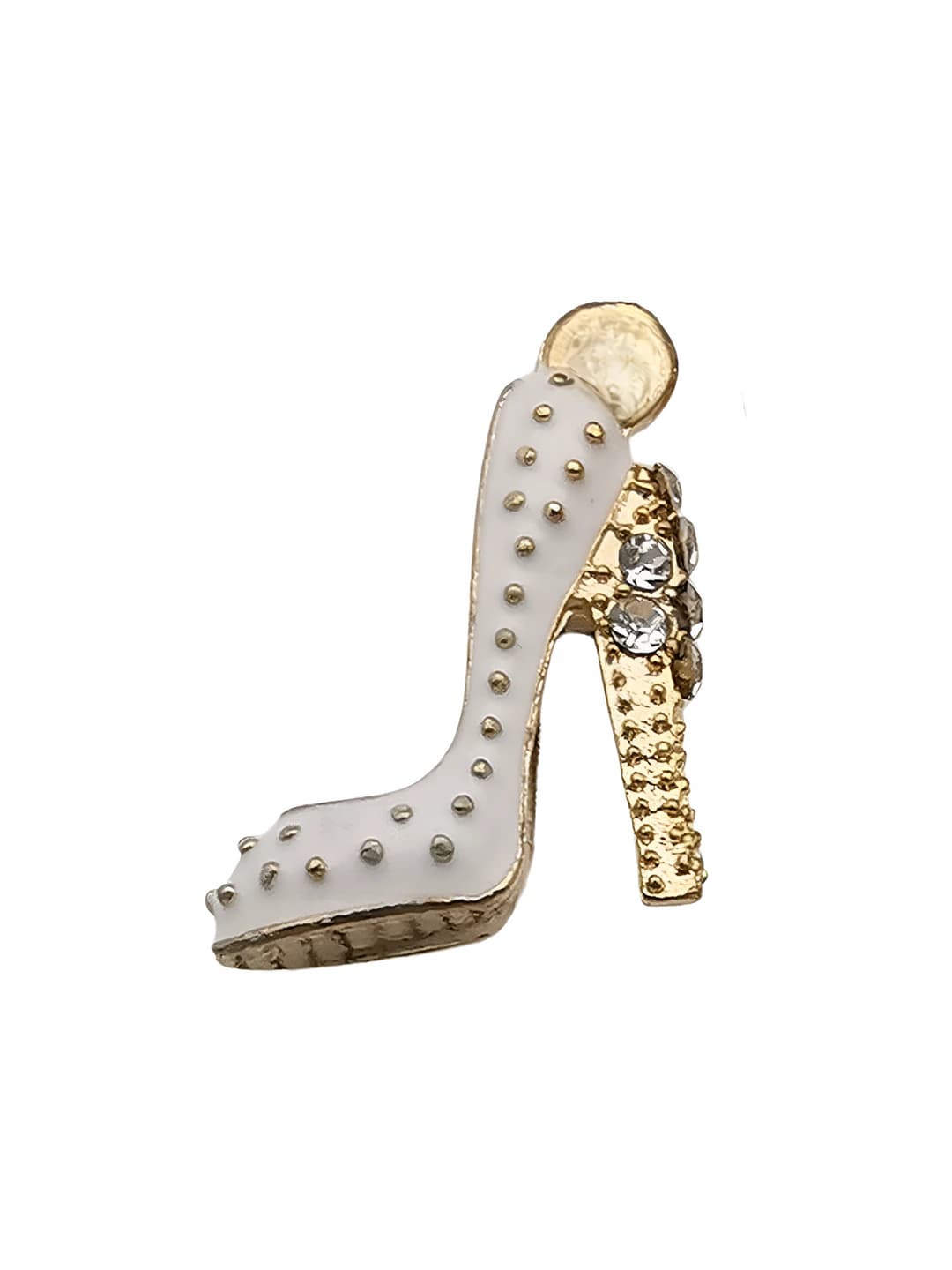 1 pc white rhinestone heel 14x18mm-2g