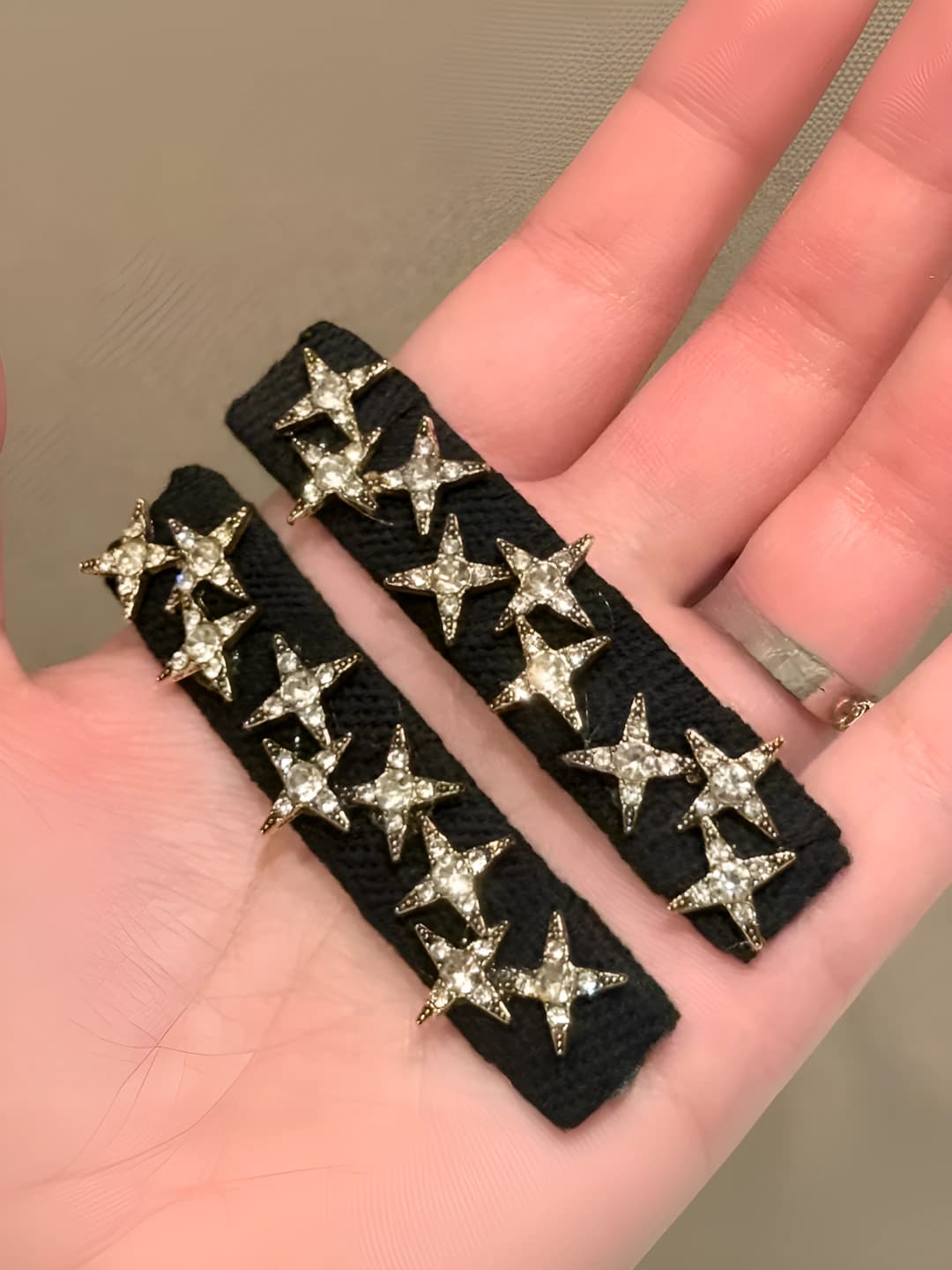 Women's rhinestone star BB hair clips in Japanese-Korean style, for bangs