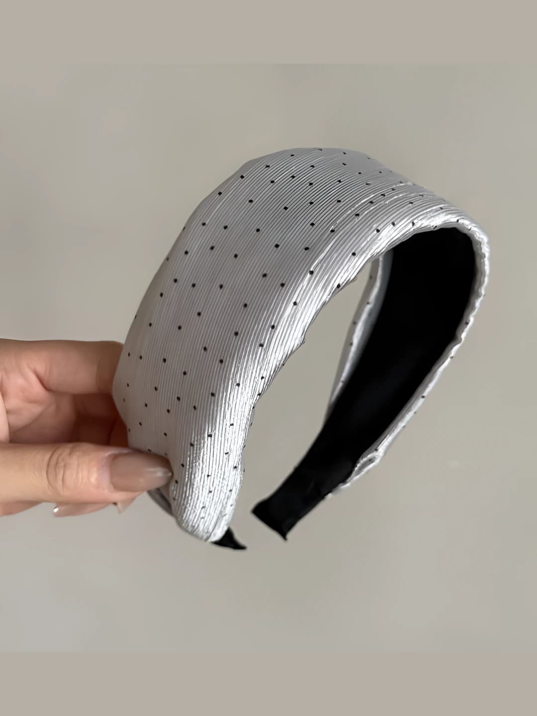 Blue-grey, polka dot