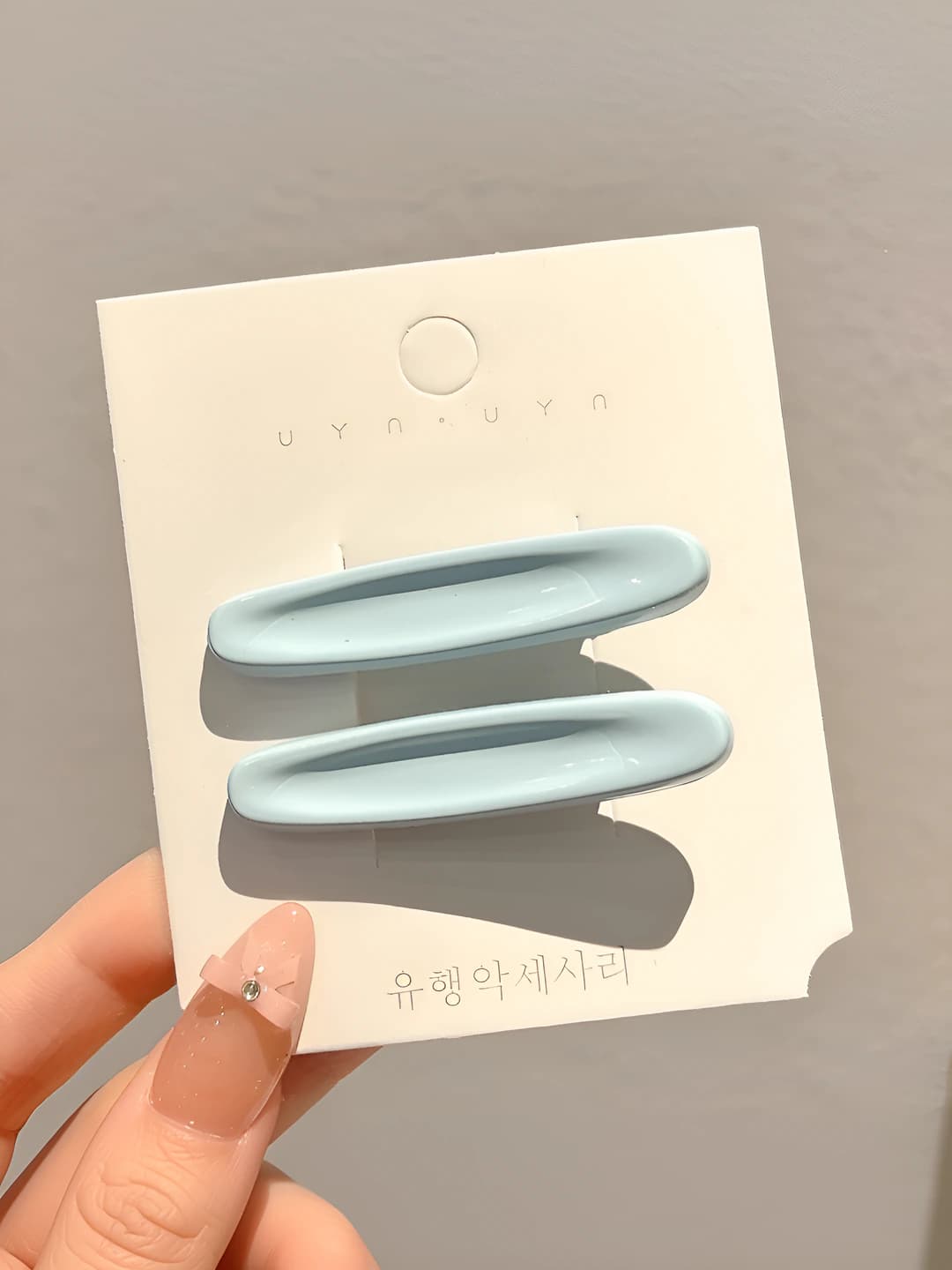 1# Rangli oval gulli soch to'g'asi Ko'k rang Juft ~5.2cm
