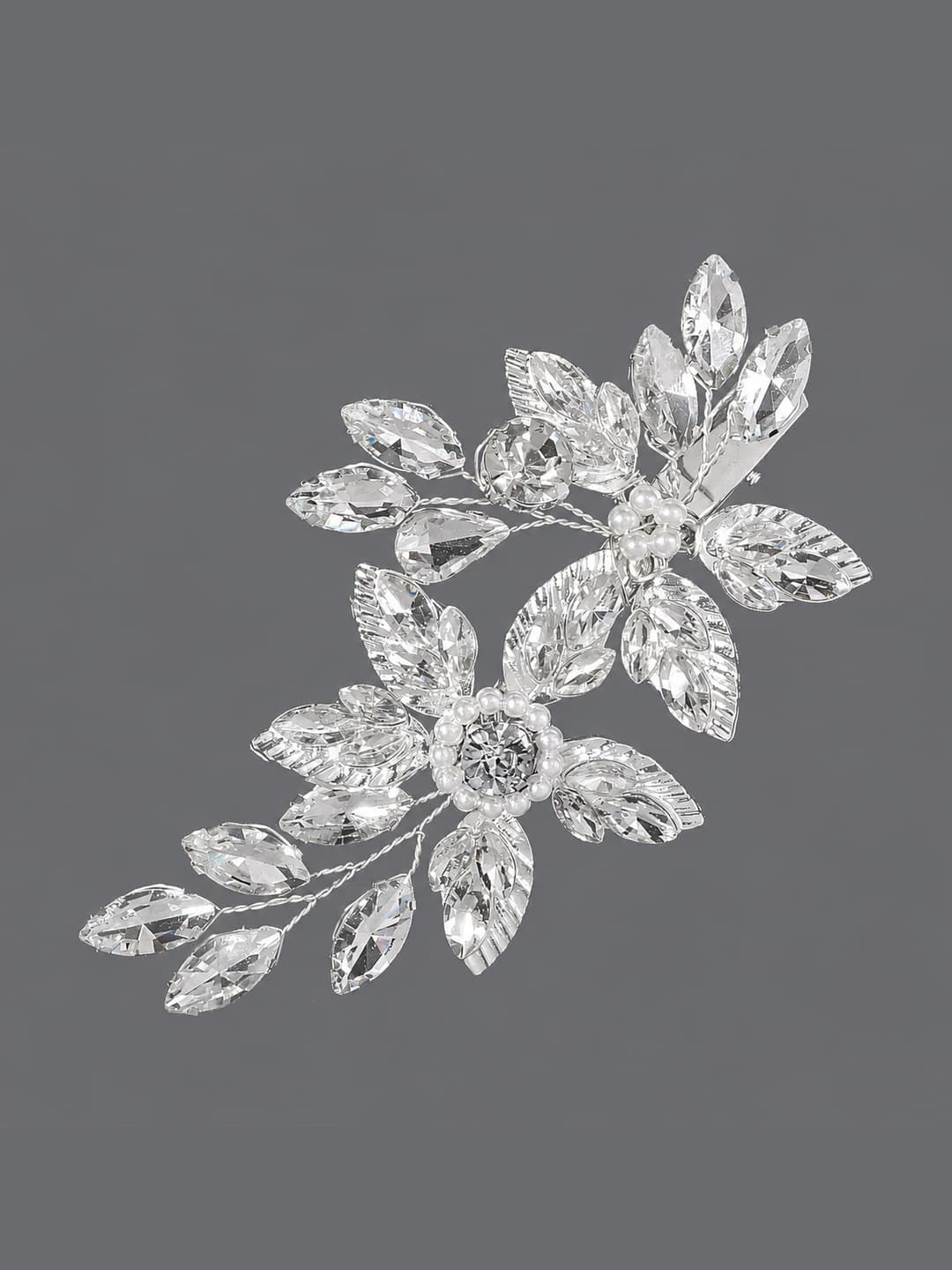Silver forest style hair clip