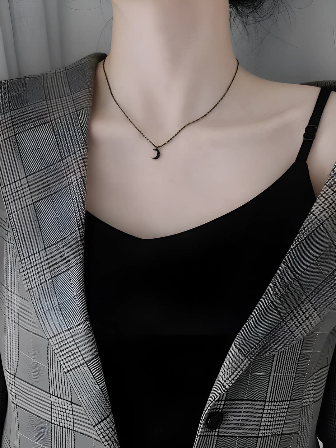 Black moon necklace
