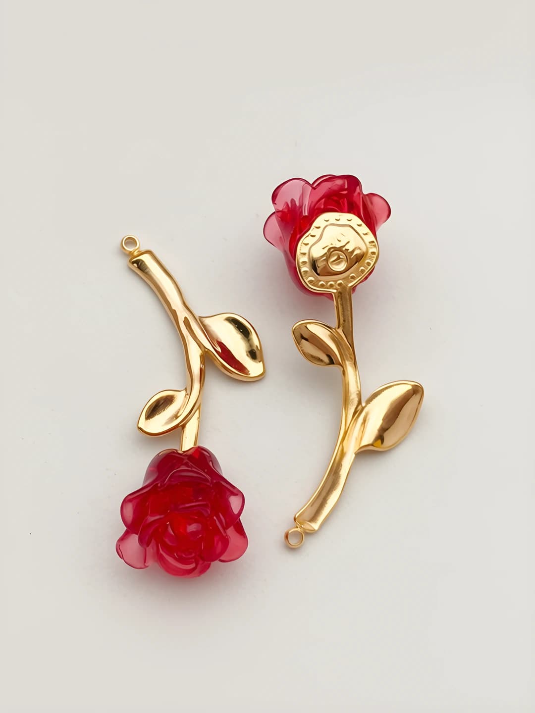 Gold clear red flower
