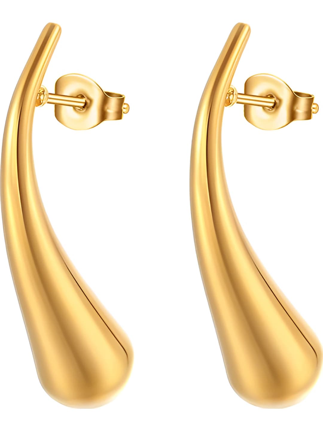 Gold teardrop stud earrings