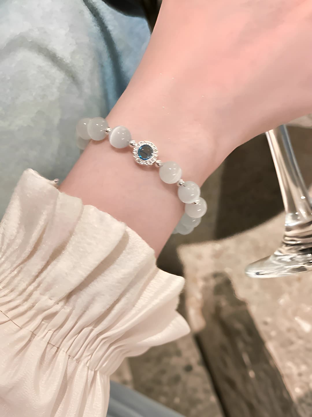 3020# Cat's eye blue bracelet