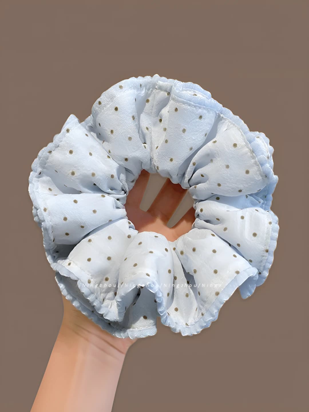 Blue, polka dot, 15 cm
