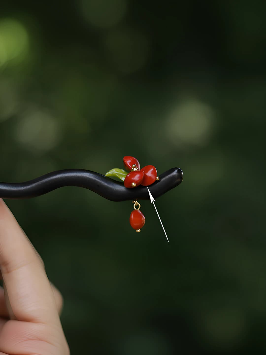 Чёрное эбеновое шпилька, 15 см